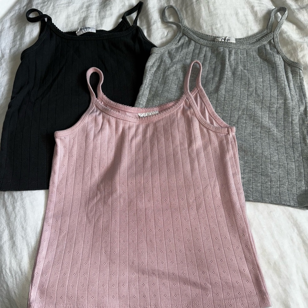 GAP kids Camisole Trio - Charcoal, Pink, Gray